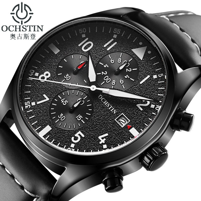 Mens Business Watches Top Brand Luxury Waterproof Chronograph Watch